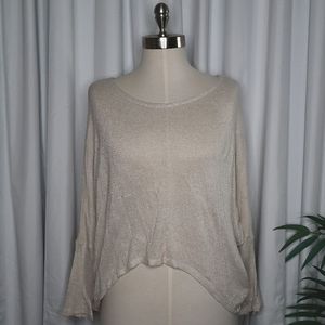Windsor Metallic Cream Button-Back Sweater